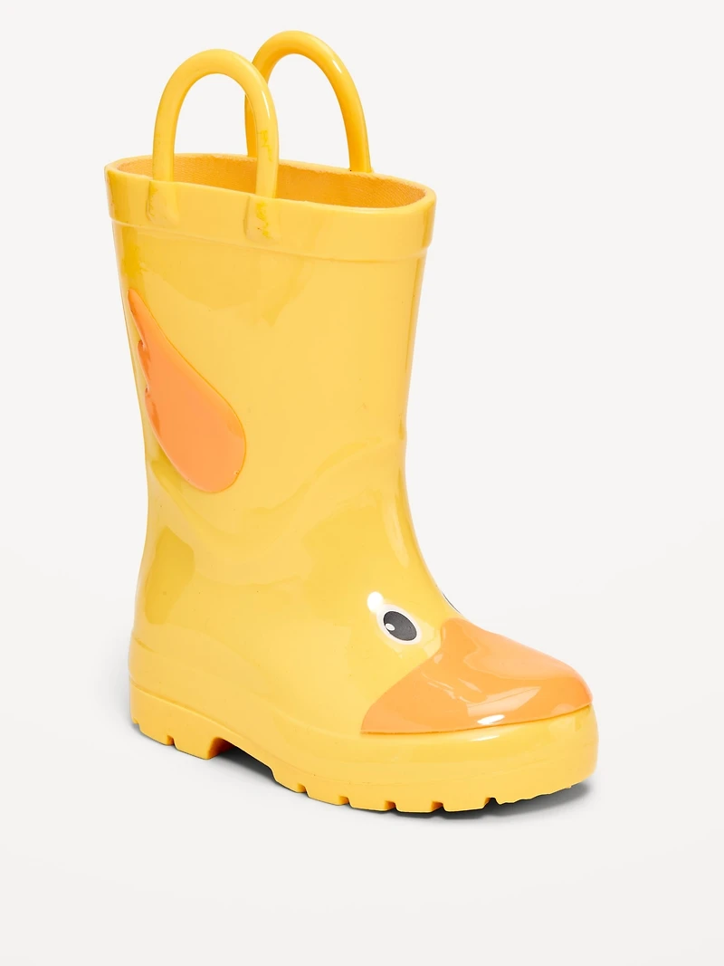 Tall Duck-Graphic Rain Boots for Toddler Boys