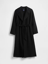 Wool-Blend Wrap Coat