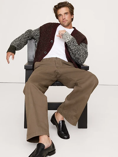 Colorblock Italian Merino-Blend Cardigan