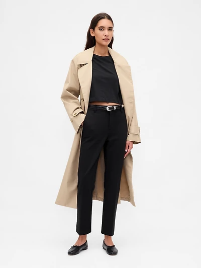 High Rise Double Knit Slim Crop Pants