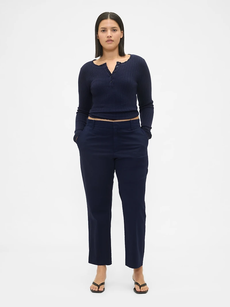 Mid Rise Khakis