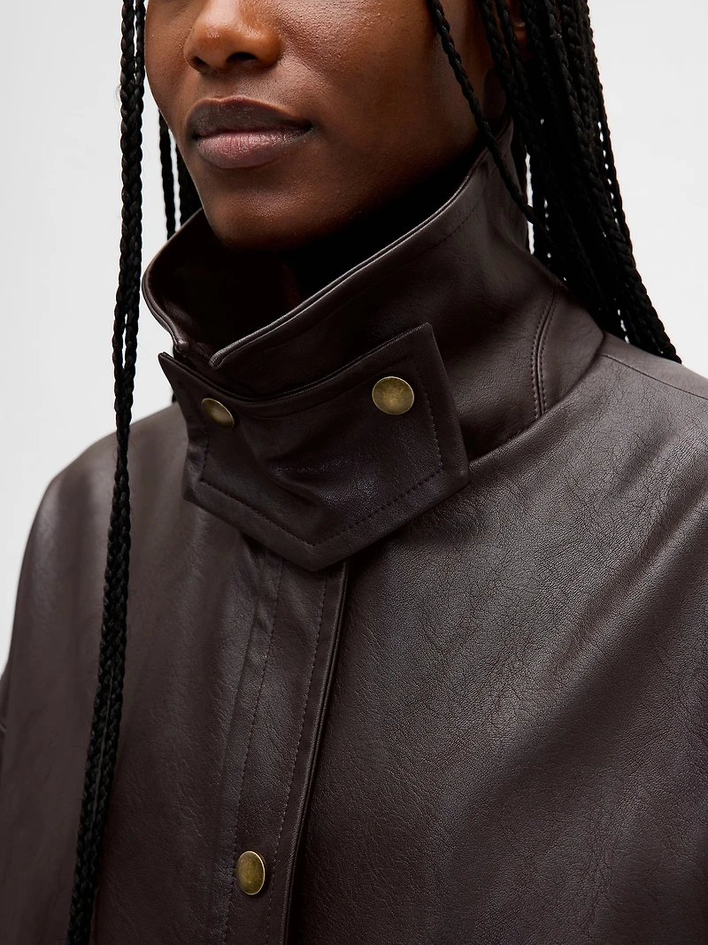 Vegan Leather Swing Jacket