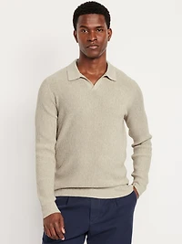 Long-Sleeve Sweater-Knit Polo