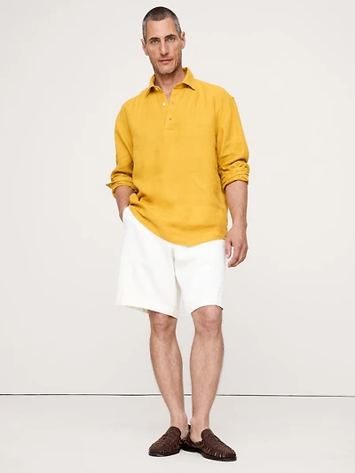 Relaxed-Fit Linen Popover Shirt