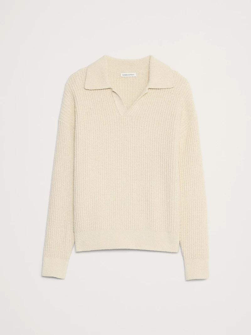 Chunky Cotton-Blend Sweater Polo