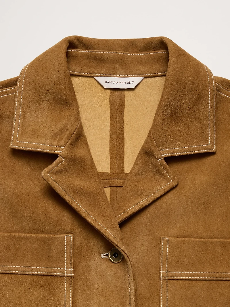 Oversized Short Suede Jacket