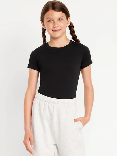 Fitted Seamless Ribbed Performance Top for Girls
