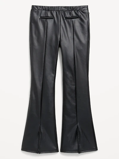 Faux-Leather Trouser Flare Pants for Girls