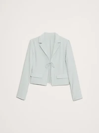 Crinkle Tie-Front Cropped Blazer
