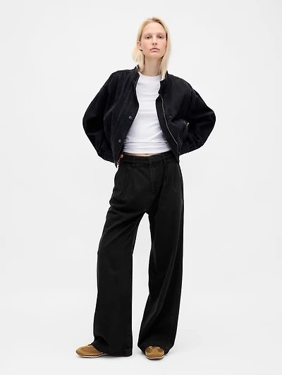 365 High Rise UltraSoft Pleated Denim Trousers