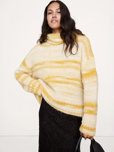 Italian Alpaca-Blend Funnel-Neck Sweater