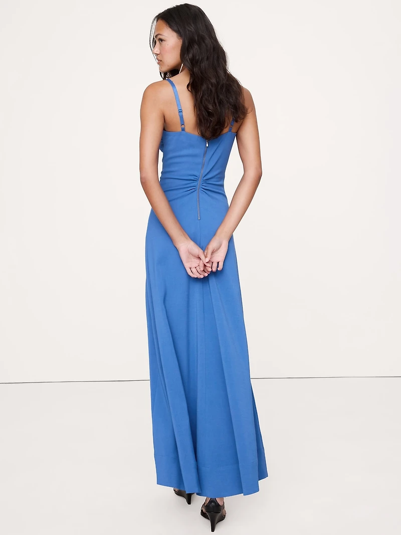 Stretch-Sateen Sweetheart Maxi Dress