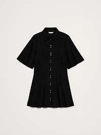 Stretch-Cotton Poplin Pintuck Shirt Dress