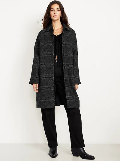 Relaxed Button-Front Mac Coat