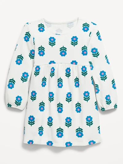 Long-Sleeve Waffle-Knit Dress for Toddler Girls