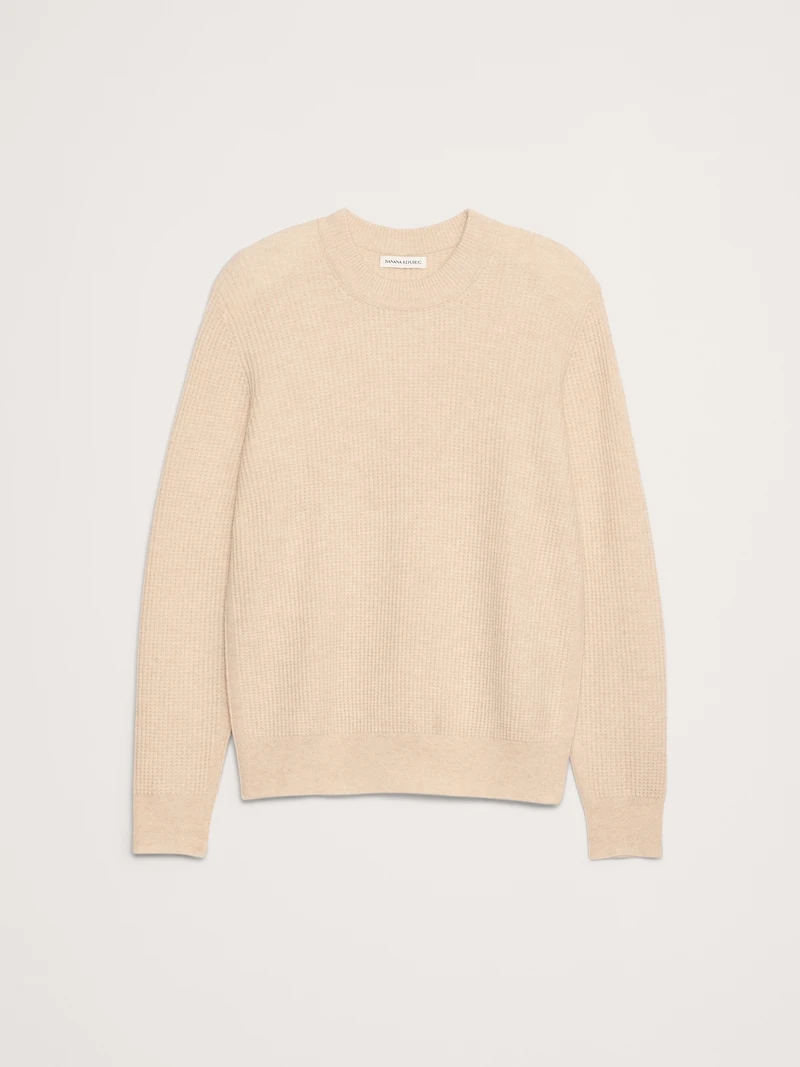 Italian Merino-Cashmere Waffle-Knit Sweater