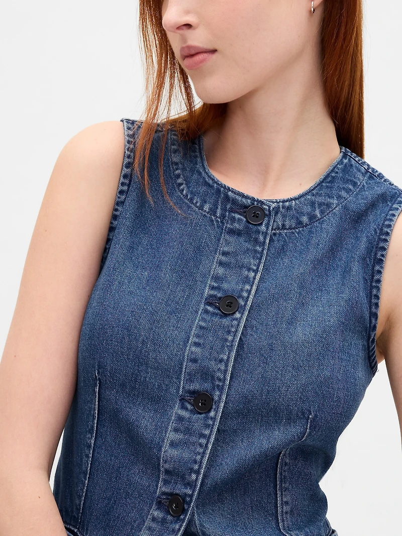 UltraSoft Denim Longline Vest