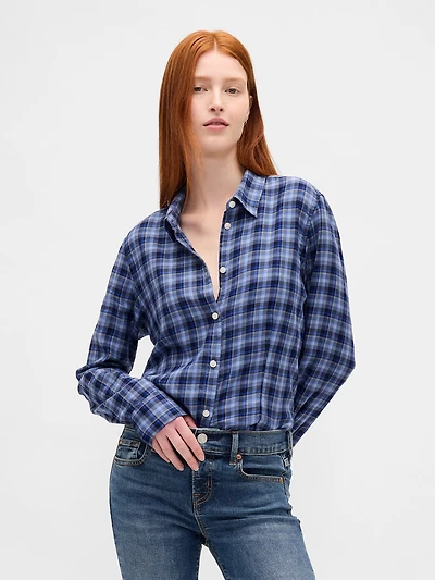 Flannel Fitted Plaid Shirt