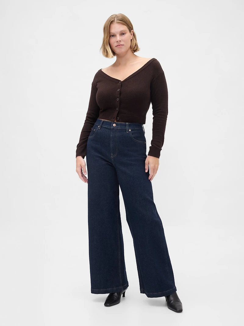 High Rise Stride Wide-Leg Jeans