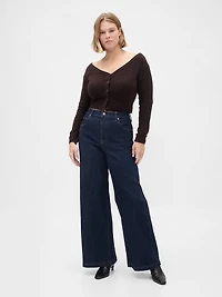 High Rise Stride Wide-Leg Jeans