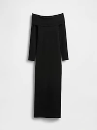 CashSoft Stretch Off-Shoulder Midi Sweater Dress
