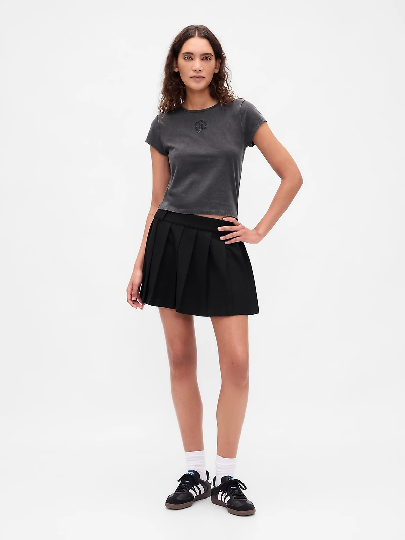 Cotton Jersey Crop Logo T-Shirt