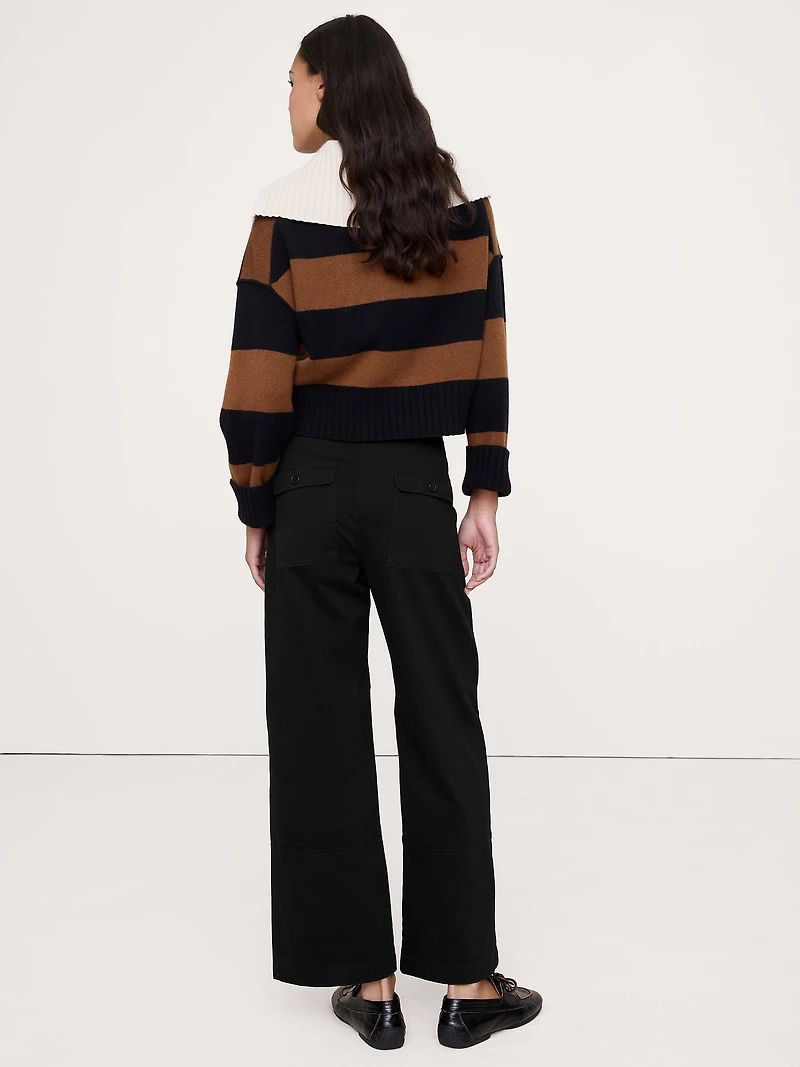 High-Rise Wide-Leg Pull-On Drawstring Pant