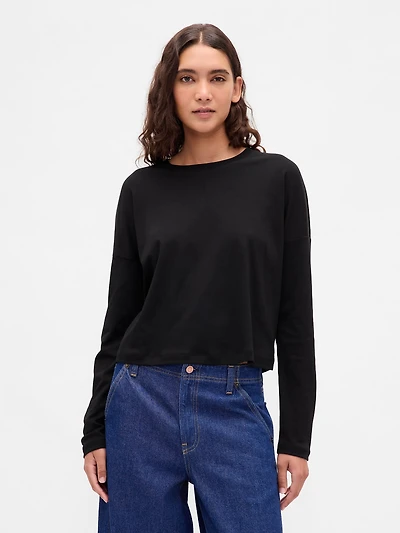 Supima® Cotton Oversized Crop T-Shirt