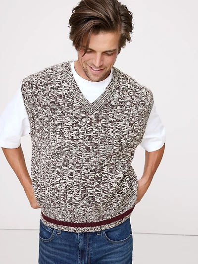 Marled Merino-Blend Sweater Vest