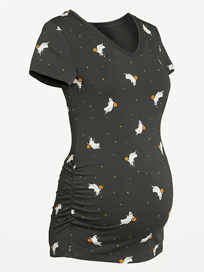 T-shirt passe-partout à col en V de maternité