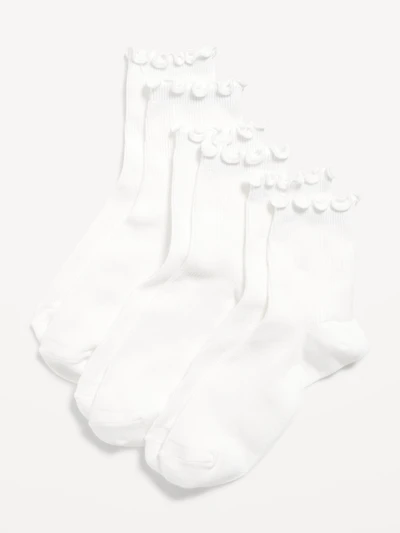 Ruffled Crew Sock 3-Pack for Women