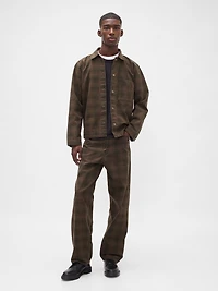 Plaid Canvas Baggy Jeans