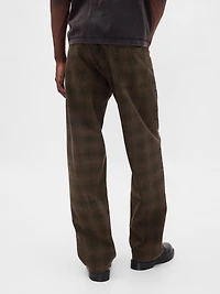 Plaid Canvas Baggy Jeans