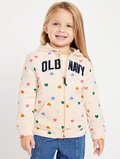 Logo-Graphic Zip Hoodie for Toddler Girls