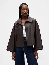 Vegan Leather Swing Jacket