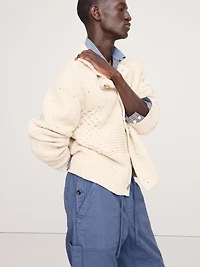 Herringbone Cotton Pull-On Utility Pant