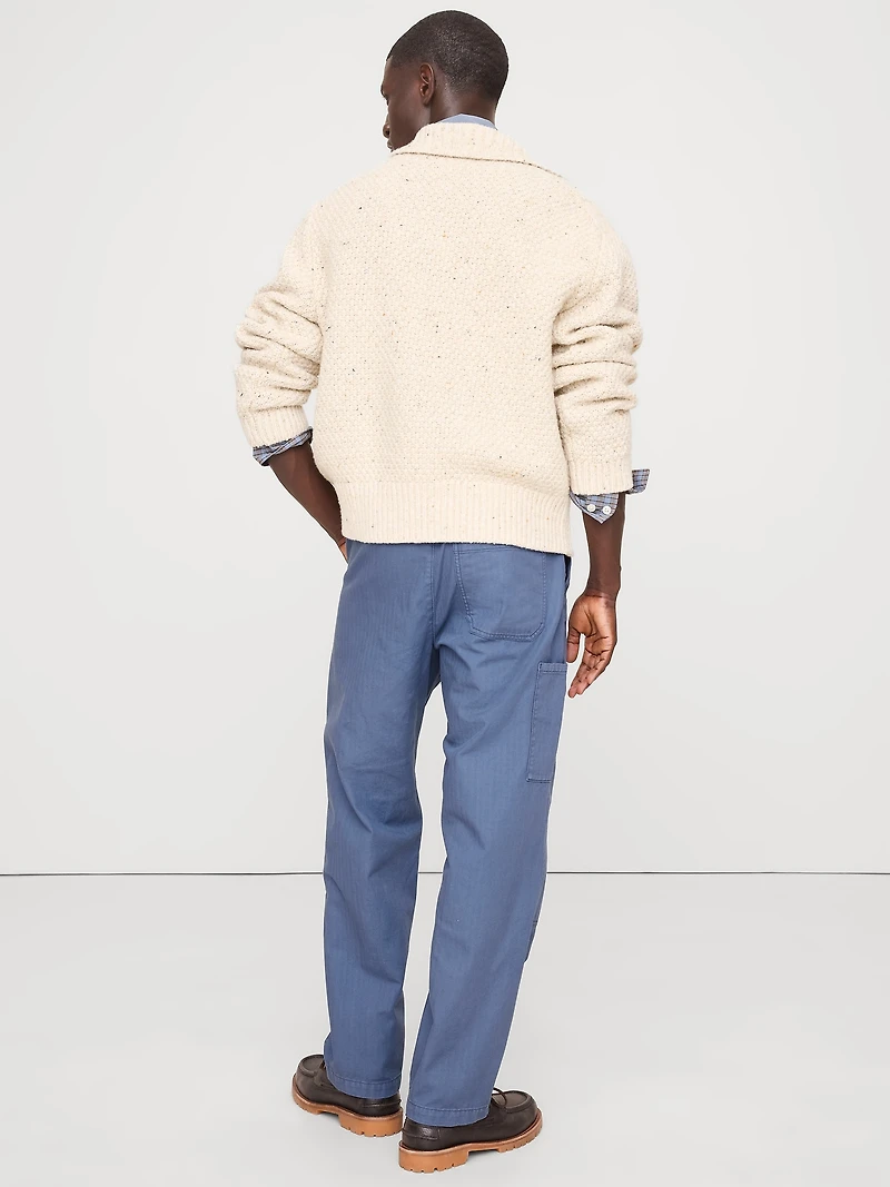 Herringbone Cotton Pull-On Utility Pant