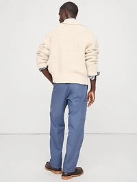 Herringbone Cotton Pull-On Utility Pant