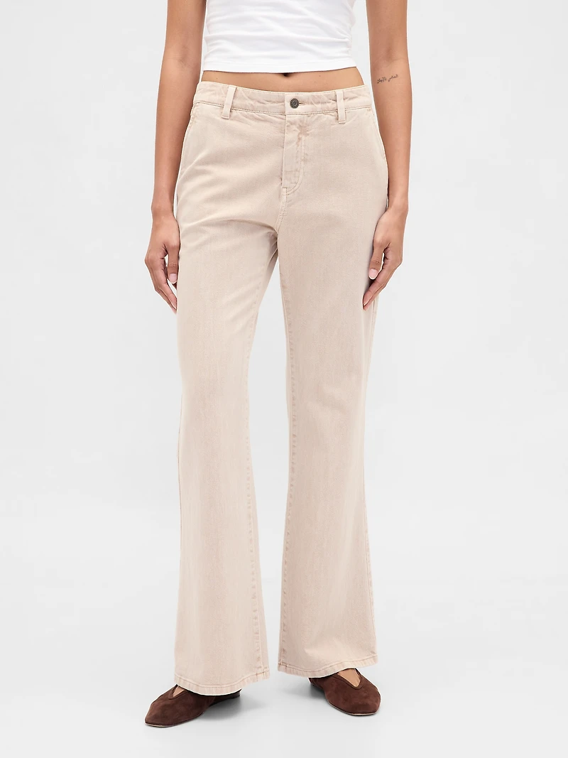 Low Rise Relaxed Flare Khakis
