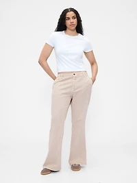 Low Rise Relaxed Flare Khakis