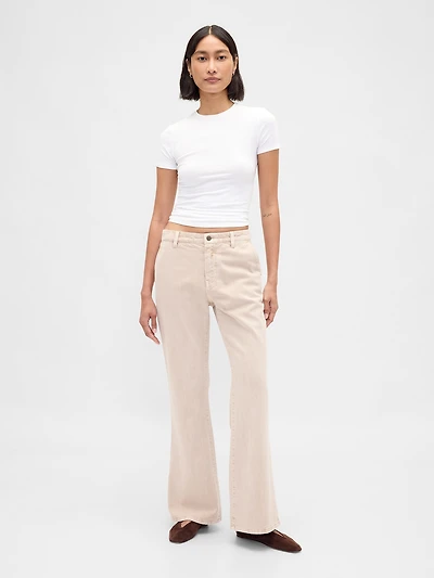 Low Rise Relaxed Flare Khakis