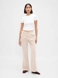 Low Rise Relaxed Flare Khakis
