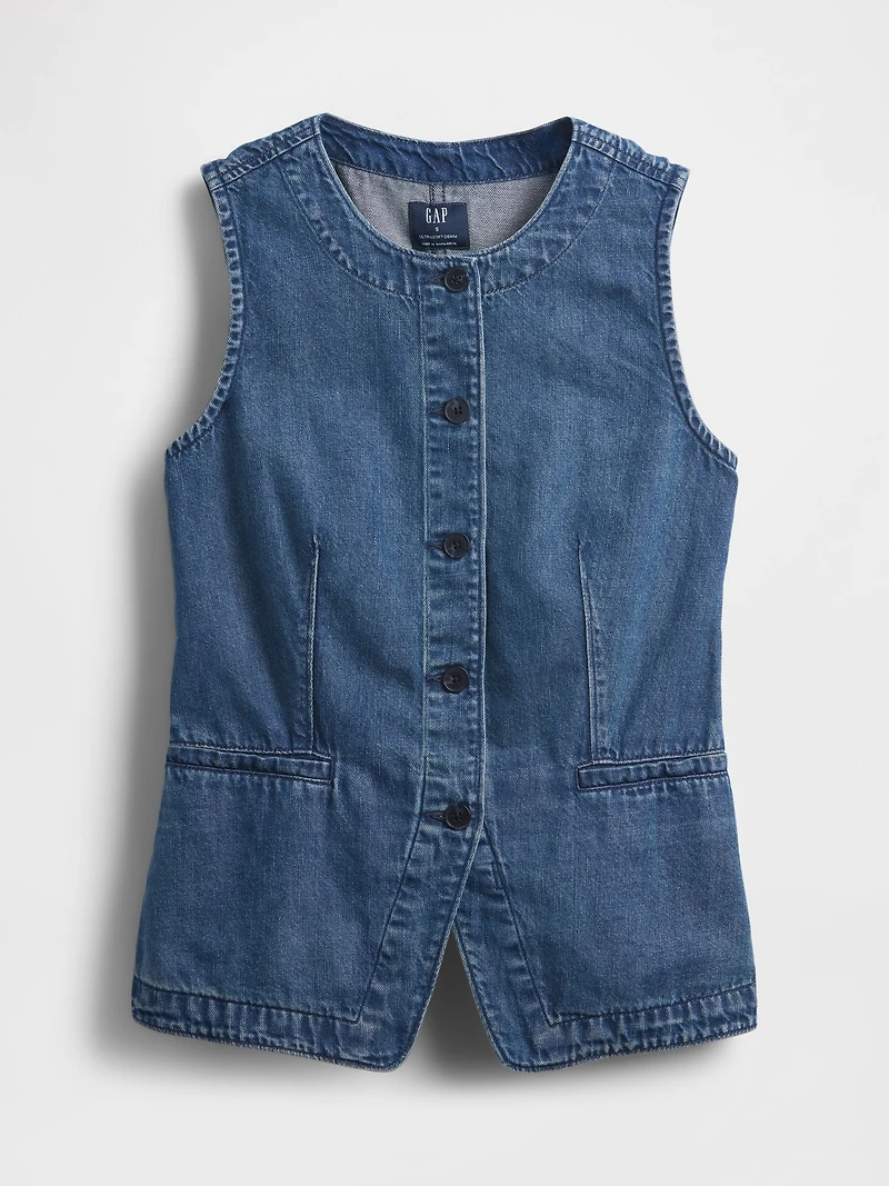 UltraSoft Denim Longline Vest