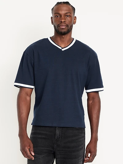 Heavyweight Cropped V-Neck T-Shirt