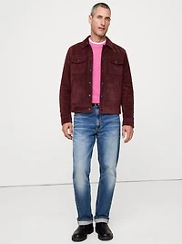 Oiled Suede Trucker Jacket