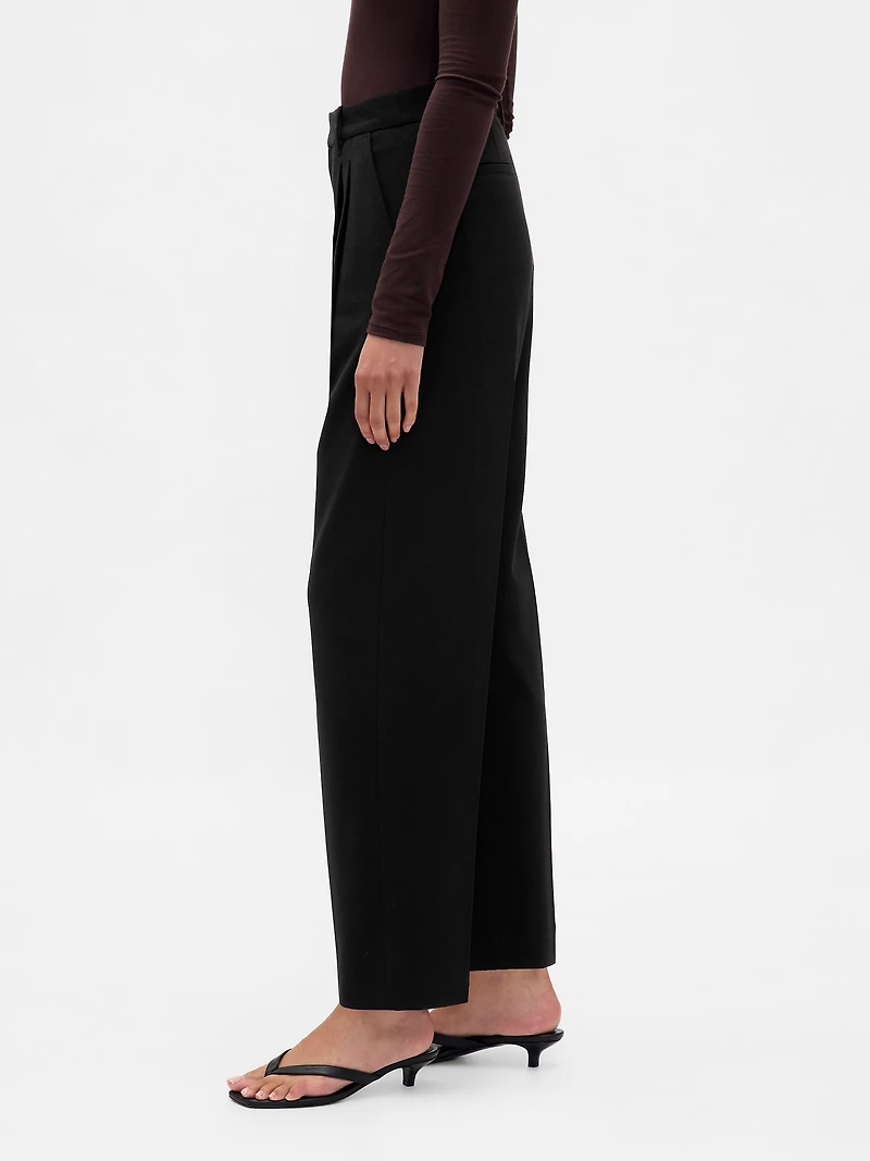 365 High Rise Brushed Twill Taper Ankle Trousers