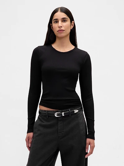 Modern Compact Rib Crop T-Shirt