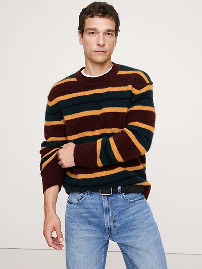 Italian Alpaca-Wool Blend Stripe Sweater