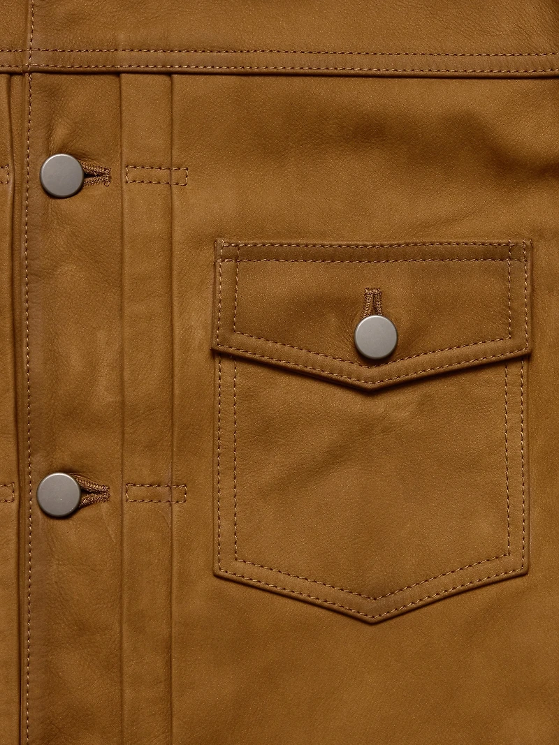 Nubuck Leather Trucker Jacket