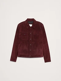 Oiled Suede Trucker Jacket